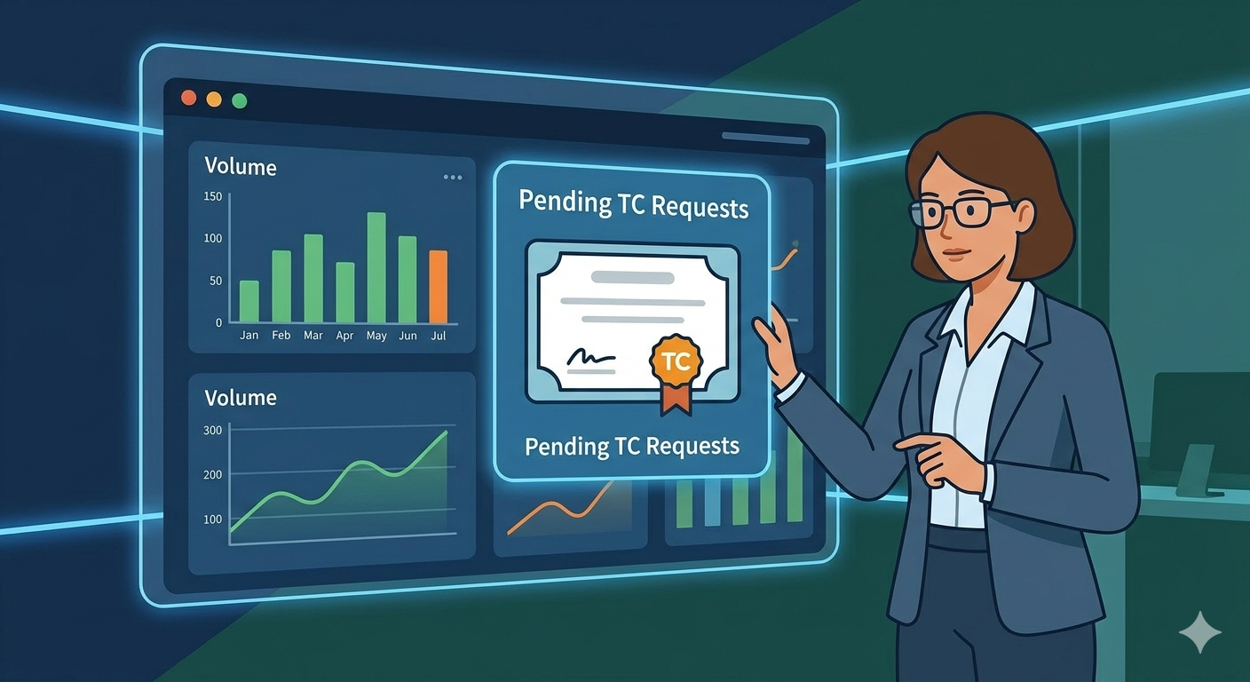 Viewing and Managing Transfer Certificate Requests in Dashboard